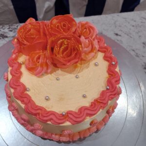 Red velvet cake with cream cheese frosting